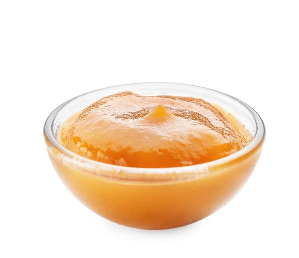 Leckere Sauce Schüssel Auf Weißem Hintergrund — Stockfoto