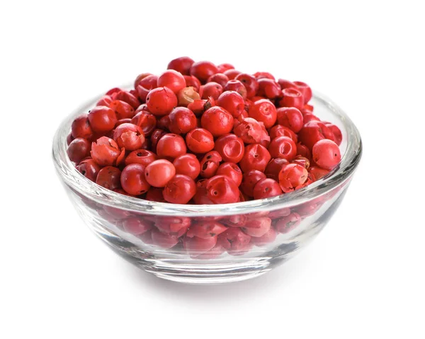 Glass Bowl Red Pepper White Background — Stock Photo, Image