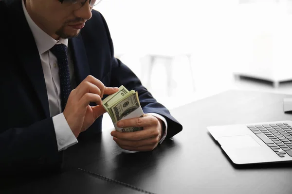 Businessman Bribe Table Closeup Corruption Concept — Stock Photo, Image