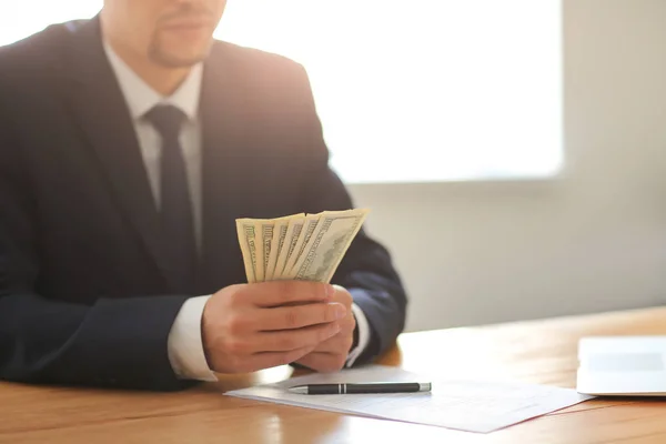 Businessman Bribe Table Corruption Concept — Stock Photo, Image