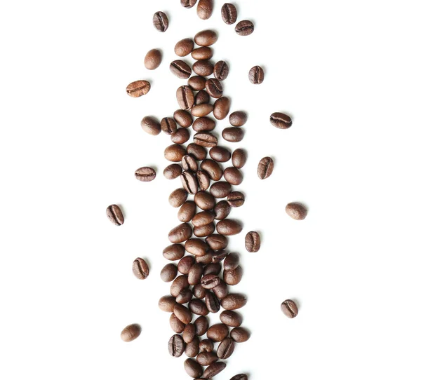 Pörkölt Kávébab Fehér Alapon — Stock Fotó