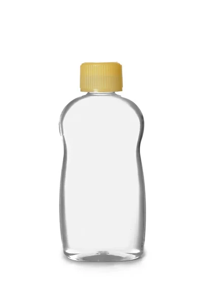 Botella Plástico Bebé Cosmético Sobre Fondo Blanco —  Fotos de Stock