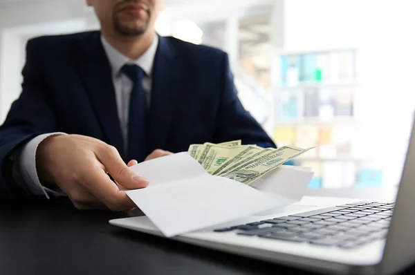 Businessman Bribe Table Corruption Concept — Stock Photo, Image