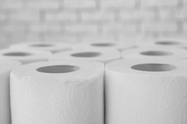 Many Rolls Toilet Paper Closeup — Stock Photo, Image