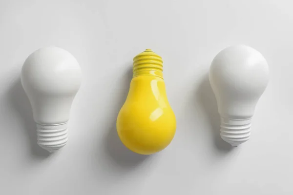 Painted Light Bulbs White Background — Stock Photo, Image