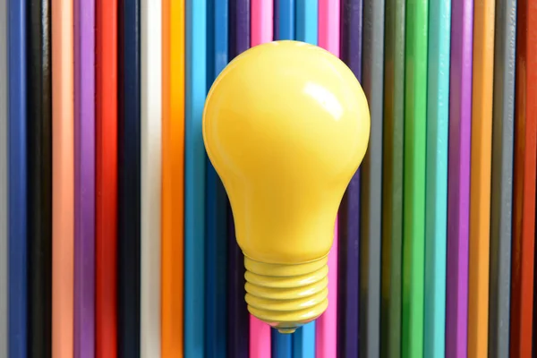 Painted Light Bulb Colorful Background — Stock Photo, Image