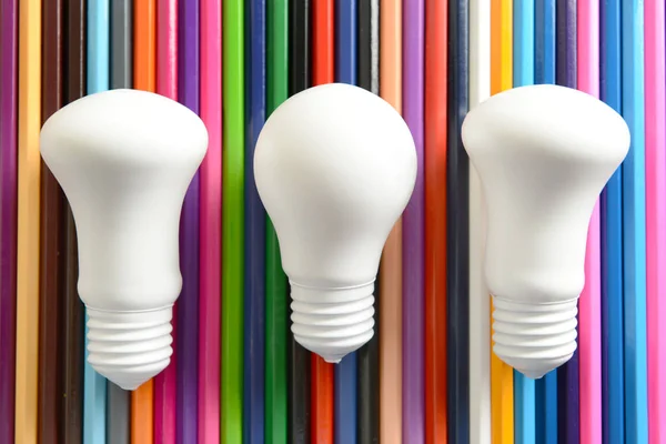 Painted Light Bulbs Colorful Background — Stock Photo, Image