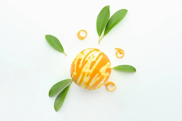 Tasty Peeled Orange White Background — Stock Photo, Image