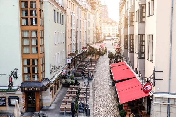 Dresden Alemania Septiembre 2018 Vista Hermosa Calle Del Casco Antiguo — Foto de Stock