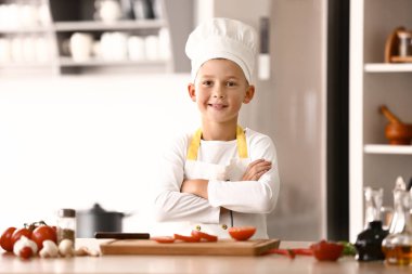 Sevimli küçük şef mutfak