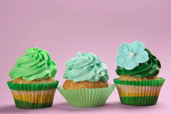 Νόστιμα Cupcakes Φόντο Χρωμάτων — Φωτογραφία Αρχείου
