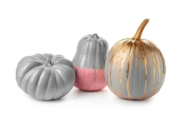Painted Pumpkins White Background — Stock Photo, Image