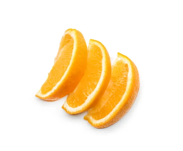 Pieces Tasty Orange White Background — Stock Photo, Image