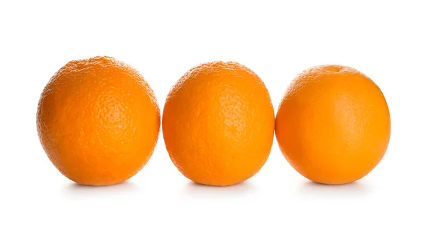 Tasty Ripe Oranges White Background — Stock Photo, Image
