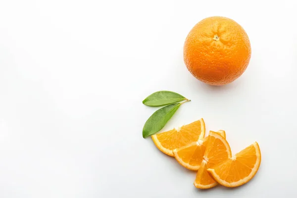 Tasty Ripe Oranges White Background — Stock Photo, Image