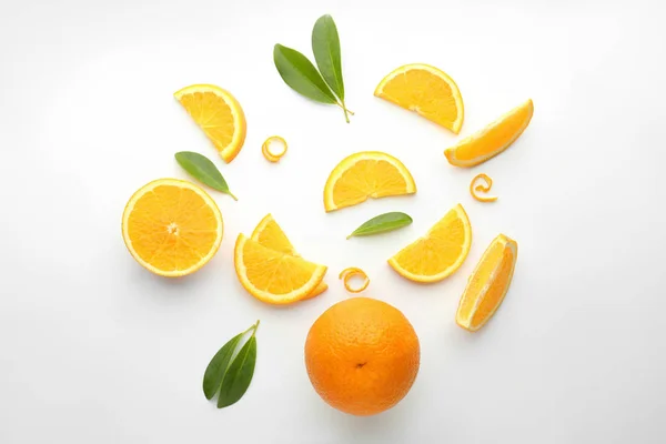 Tasty Sliced Orange White Background — Stock Photo, Image