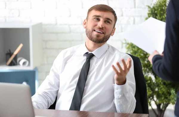 Handsome Businessman Working Office — Stock Photo, Image