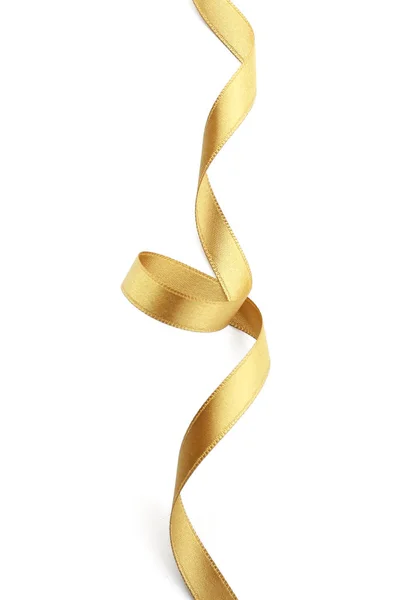 Beautiful Golden Ribbon White Background — Stock Photo, Image