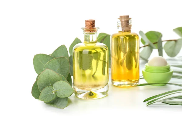Cosmetics Eucalyptus Extract White Background — Stock Photo, Image