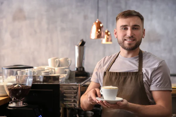 Barista Cup Fresh Aromatic Coffee Cafe — Stock Photo, Image