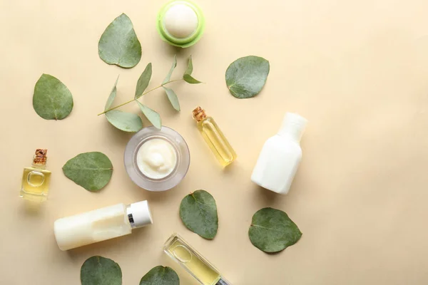 Cosmetics Eucalyptus Extract Color Background — Stock Photo, Image