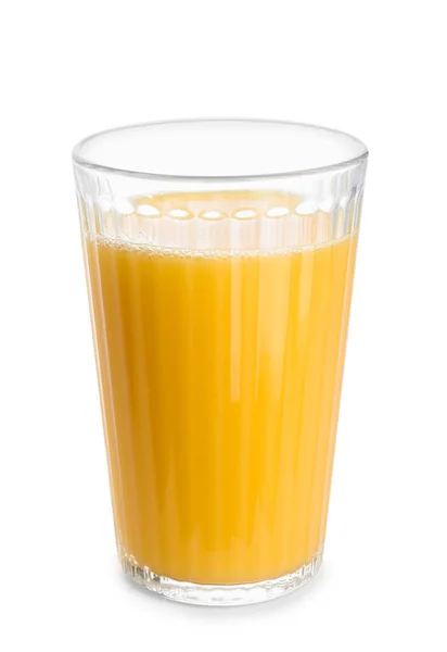 Glas Apelsinjuice Vit Bakgrund — Stockfoto