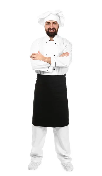 Chef Maschio Sfondo Bianco — Foto Stock