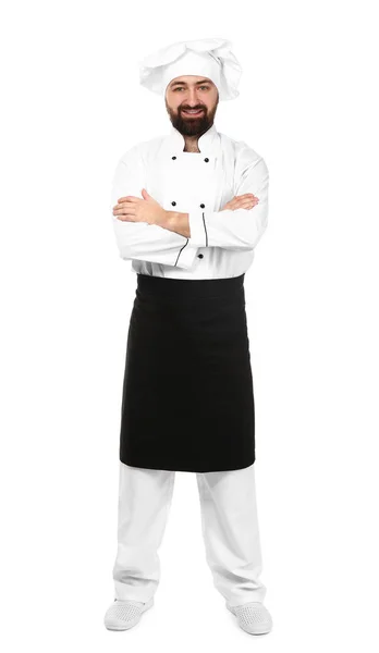 Male Chef White Background — Stock Photo, Image