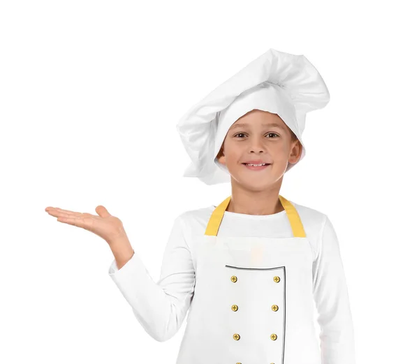 Cute Little Chef White Background — Stock Photo, Image