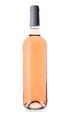 Beyaz arka plan üzerinde pembe şarap