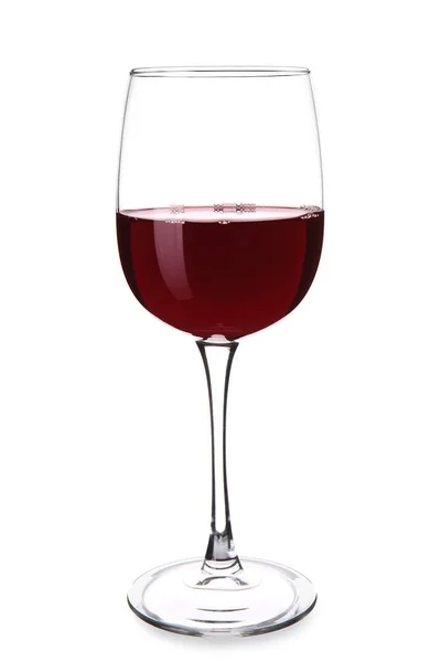 Verre Vin Rouge Sur Fond Blanc — Photo