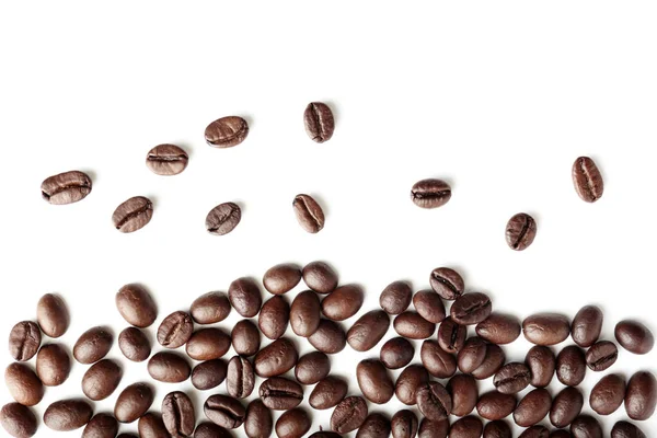 Pörkölt Kávébab Fehér Alapon — Stock Fotó
