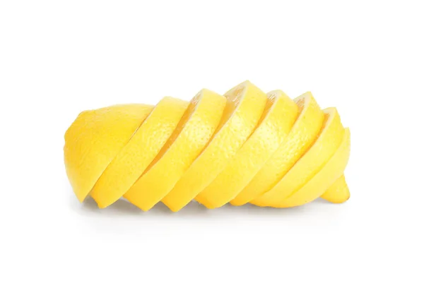 Sliced Ripe Juicy Lemon White Background — Stock Photo, Image