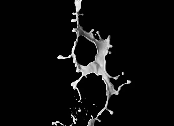 Splash Milk Black Background — Stock Photo, Image