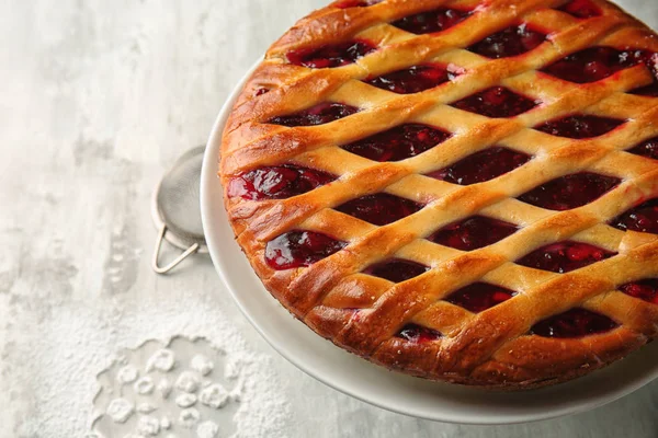 Sweet Tasty Christmas Pie Stuffed Cranberries Table — Stock Photo, Image