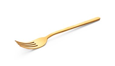 Beyaz zemin üzerine altın çatal