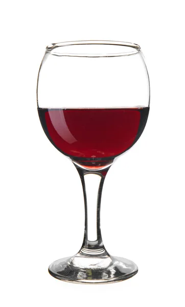 Verre Vin Rouge Sur Fond Blanc — Photo