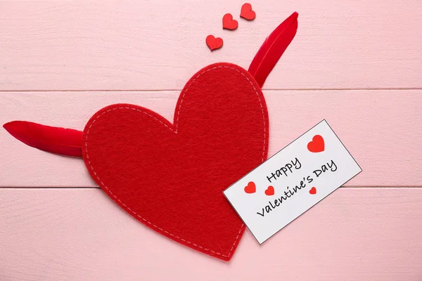 Creatieve Samenstelling Met Hart Kleur Achtergrond Valentines Day Viering — Stockfoto