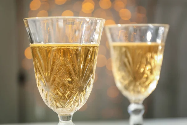 Glasses Champagne Blurred Background — Stock Photo, Image