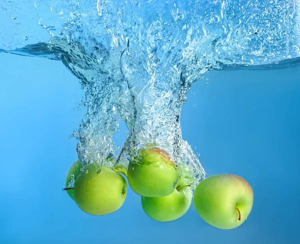 Van Appels Vallen Water Kleur Achtergrond — Stockfoto