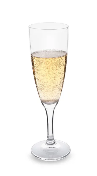 Bicchiere Champagne Sfondo Bianco — Foto Stock