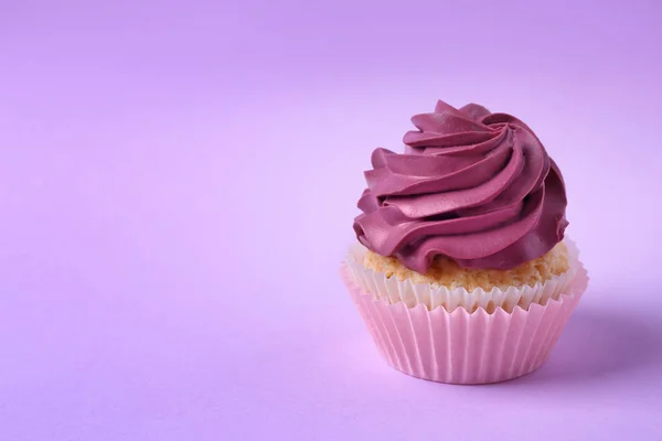 Tasty Cupcake Color Background — Stock Photo, Image