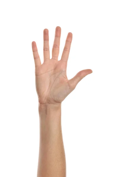 Vrouwelijke Hand Witte Achtergrond — Stockfoto