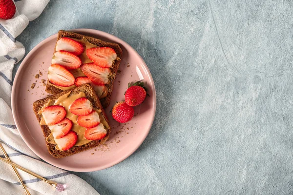 Plate Sweet Toasts Table — Stock Photo, Image