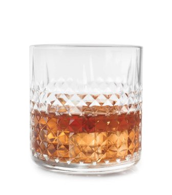 Glass of whisky on white background clipart