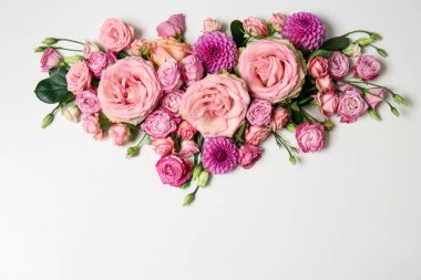 Beyaz arka planda güzel pembe çiçekler