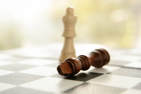 Game Board Chess Pieces Blurred Background — Stock Photo, Image