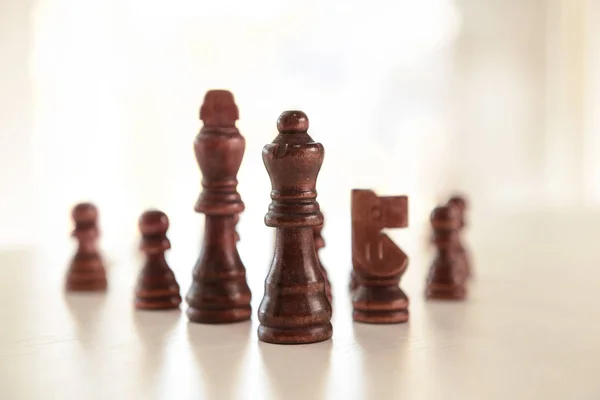 Chess Pieces Blurred Background — Stock Photo, Image