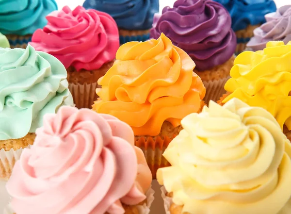 Delicious Colorful Cupcakes Closeup — Stock Photo, Image