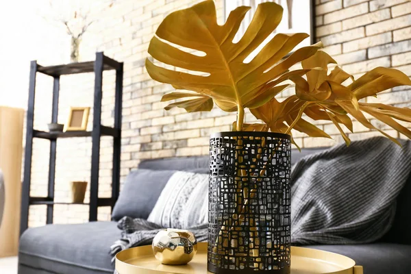 Stylish Golden Decor Interior Room — Stock Photo, Image